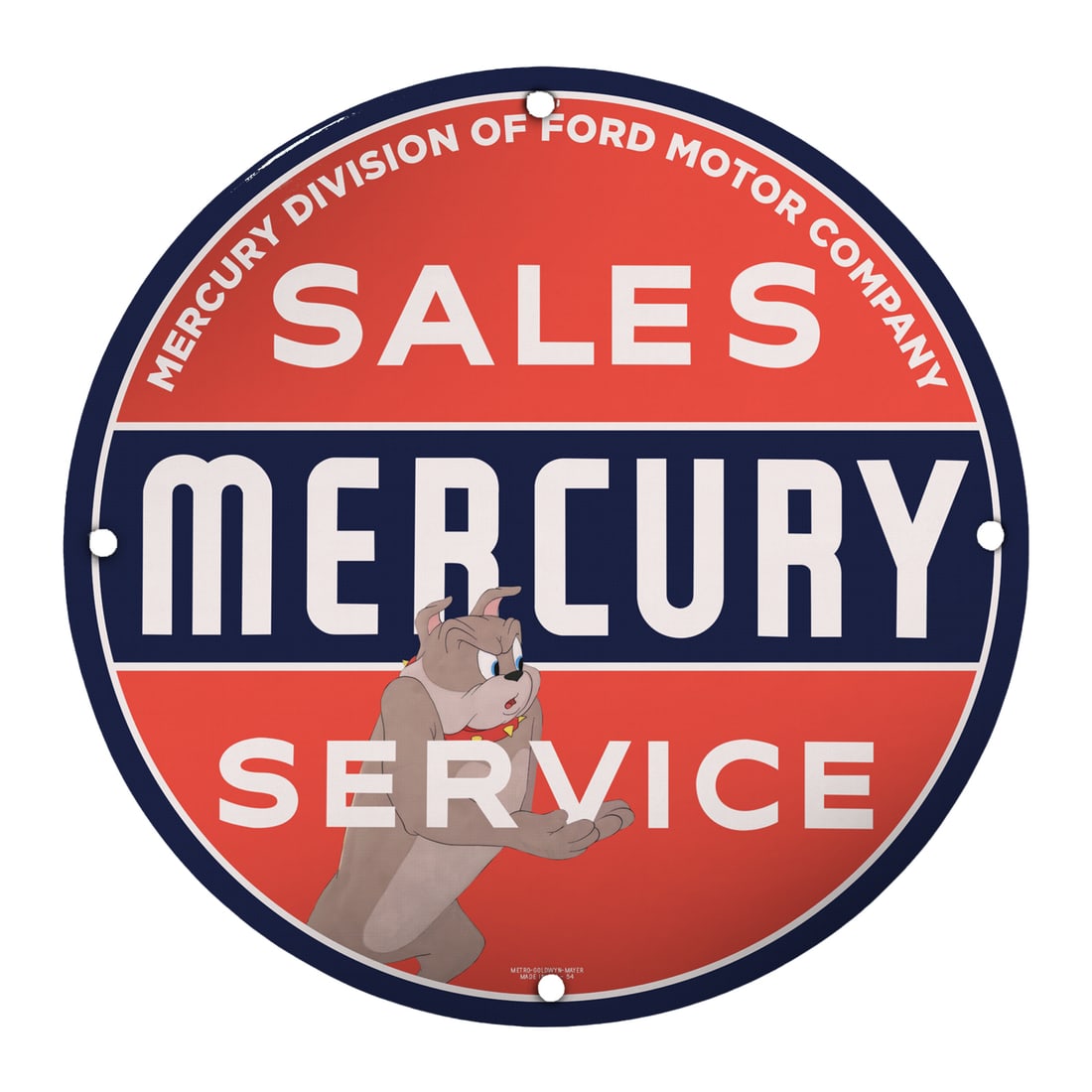 Vintage 8-Inch Mercury Porcelain Sign for Classic Car Enthusiasts: Discover the charm and nostalgia of vintage automotive memorabilia with this stunning 8-inch porcelain sign featuring the iconic Mercury logo. Perfect for collectors, car enthusiasts, and anyone passi