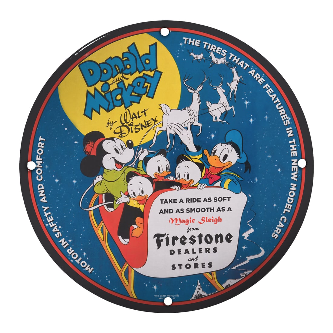 Rare 8" Porcelain Signs: Vintage Disney Mickey & Friends Collectible: Discover the charm and nostalgia of vintage collectibles with this exquisite 8-inch porcelain sign featuring Disney's beloved characters, Mickey Mouse and friends. A perfect addition for collectors, e