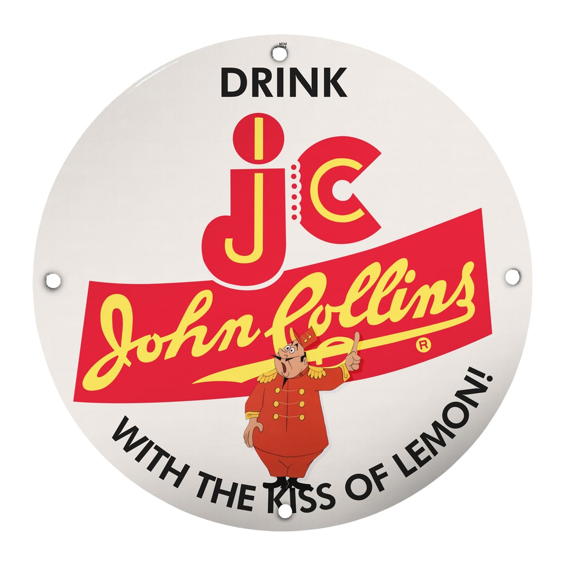 Vintage 8" John Collins Porcelain Sign ? Unique Bar Decor for Collectors & Enthusiasts (1 of 2)