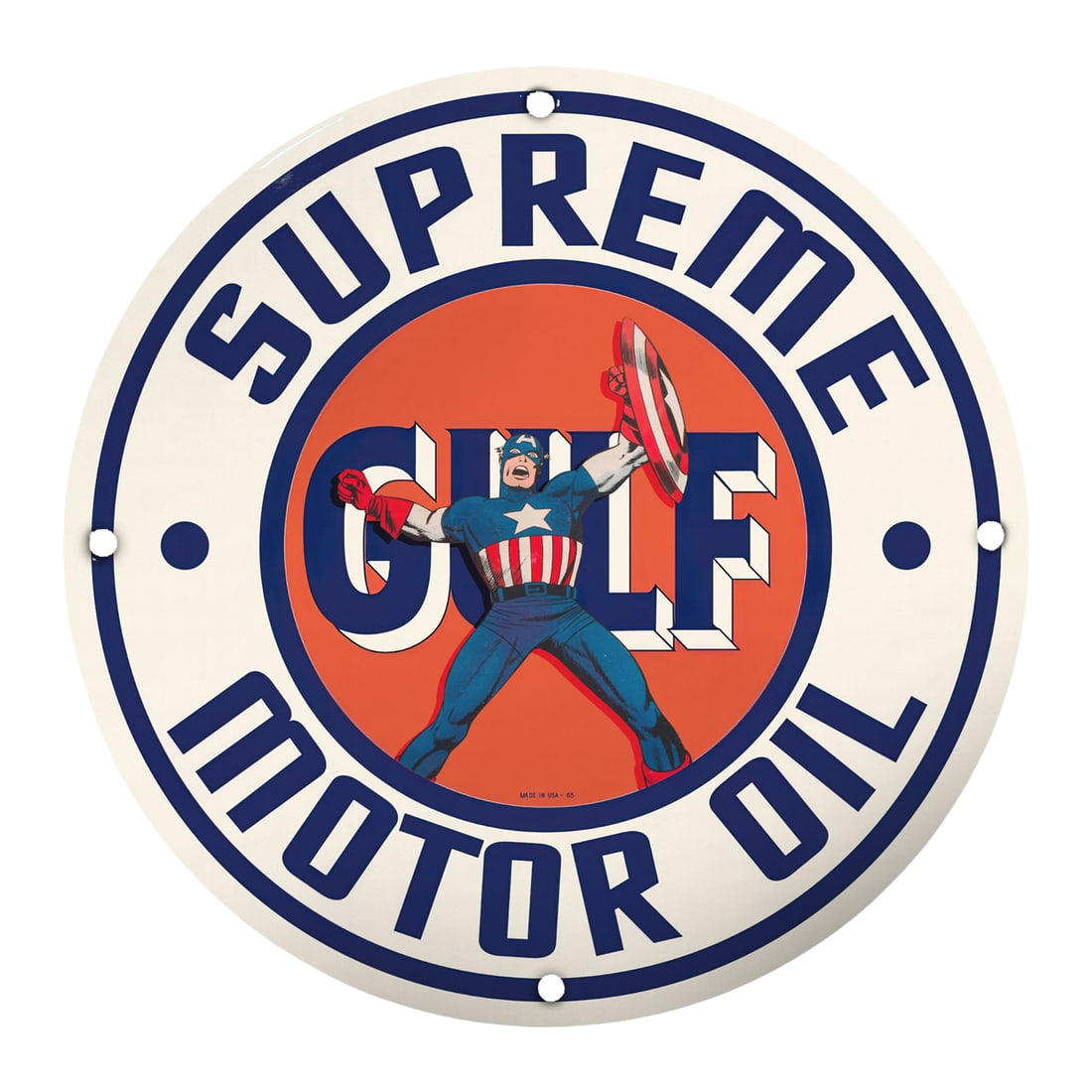 Vintage 8-Inch Porcelain Signs Featuring Classic Motor Oil Designs (1 of 2)