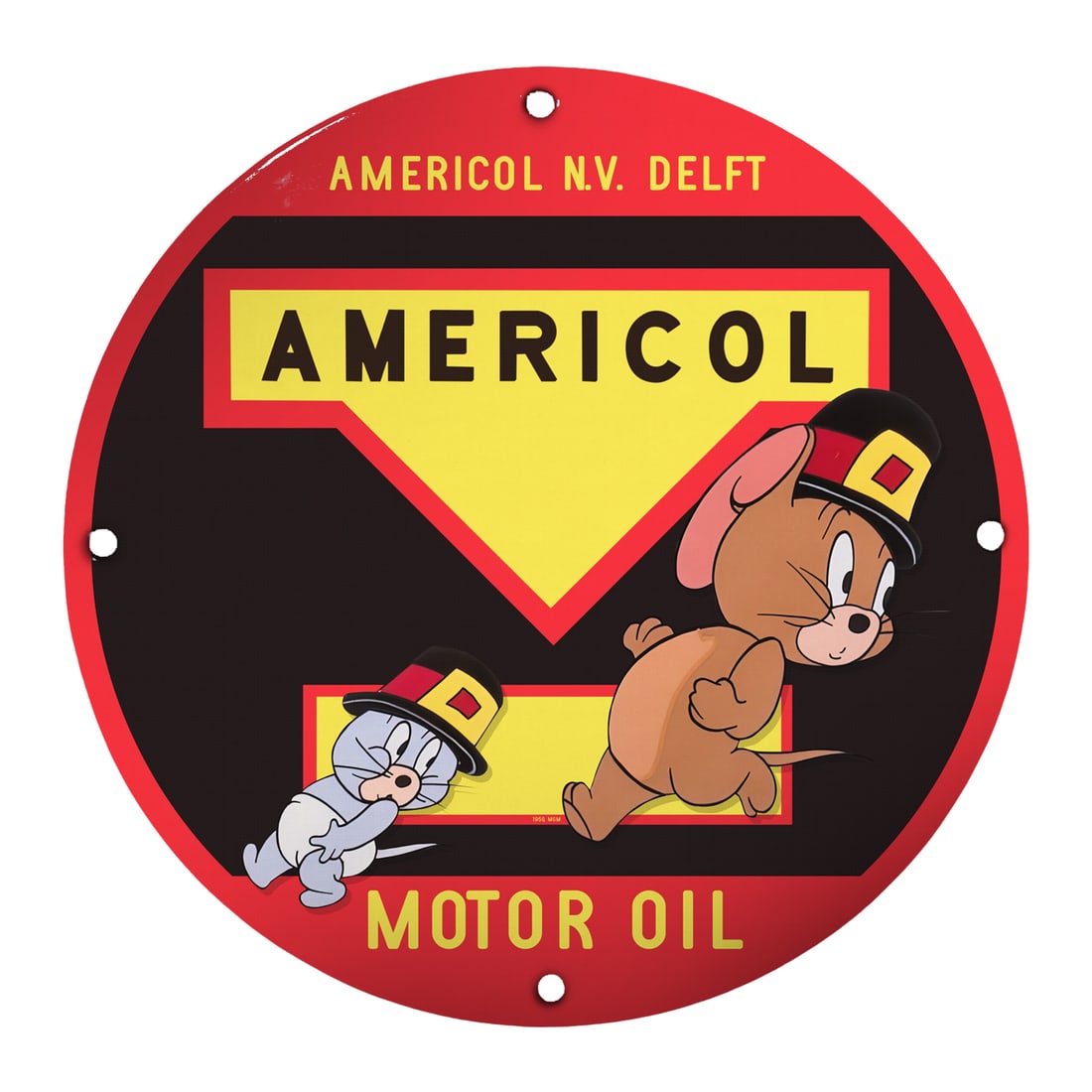 Vintage 8" Inch Porcelain Americol Motor Oil Sign - Collectible Decorative Wall Art: Enhance your space with this stunning vintage 8" inch porcelain Americol Motor Oil sign. Perfect for automotive enthusiasts, collectors, or anyone who appreciates unique home decor, this sign features