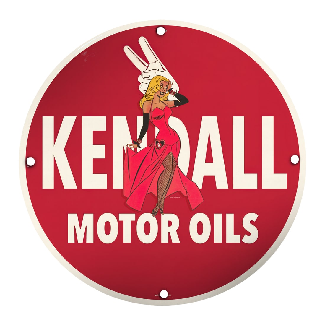 Vintage 8-Inch Porcelain Kendall Motor Oils Sign: A Collector's Dream: Step into the world of vintage collectibles with the exquisite 8-inch porcelain Kendall Motor Oils sign, a perfect blend of nostalgia and aesthetic charm for car enthusiasts and collectors alike. Desi