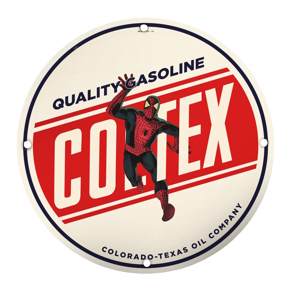 Vintage Style 8" Porcelain Gasoline Sign - Col-Tex Quality Gasoline (1 of 2)