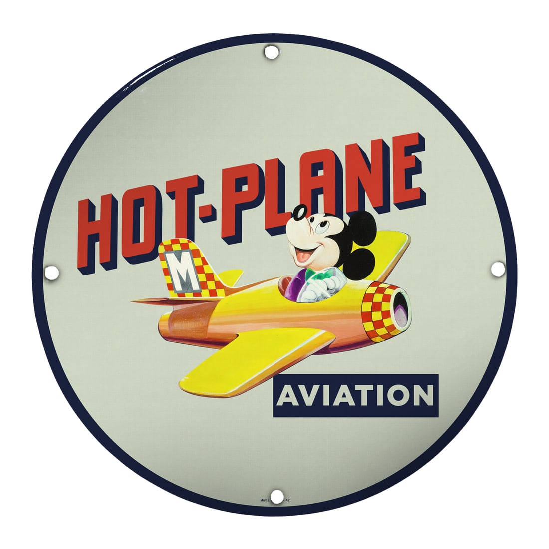 Vintage Hot-Plane Aviation 8" Porcelain Sign - Collectible Home Decor: Step into the delightful world of vintage aviation with this charming 8-inch porcelain sign featuring the iconic 'Hot-Plane' design. Perfectly blending nostalgia with style, this collectible sign is n