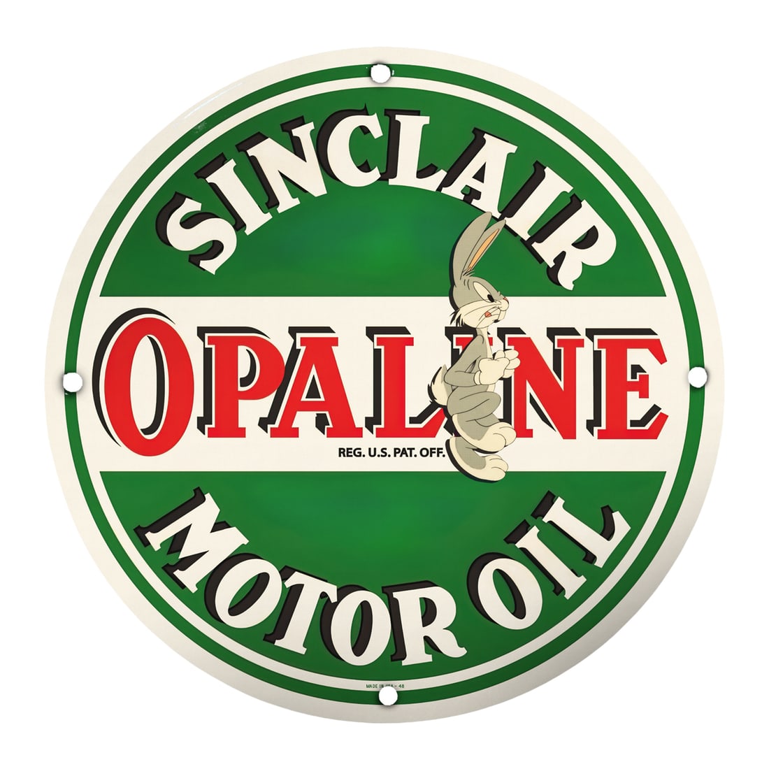 Vintage 8" Sinclair Opaline Motor Oil Porcelain Sign - Ideal for Collectors & Bidding (1 of 2)