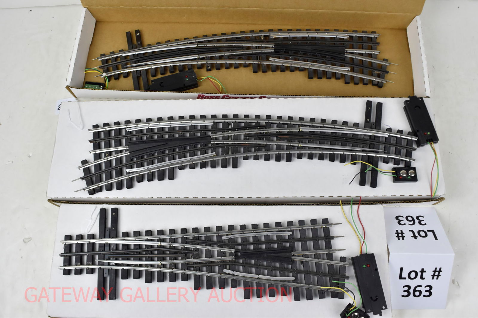 Ross Custom Switches:: 130M RH O80 Switch, 230M RH#6 O96/O72 Curved Switch, 231M LH#6 O96/O72 Curved Switch All With DZ-1000 SwitchMachines/Controllers OB