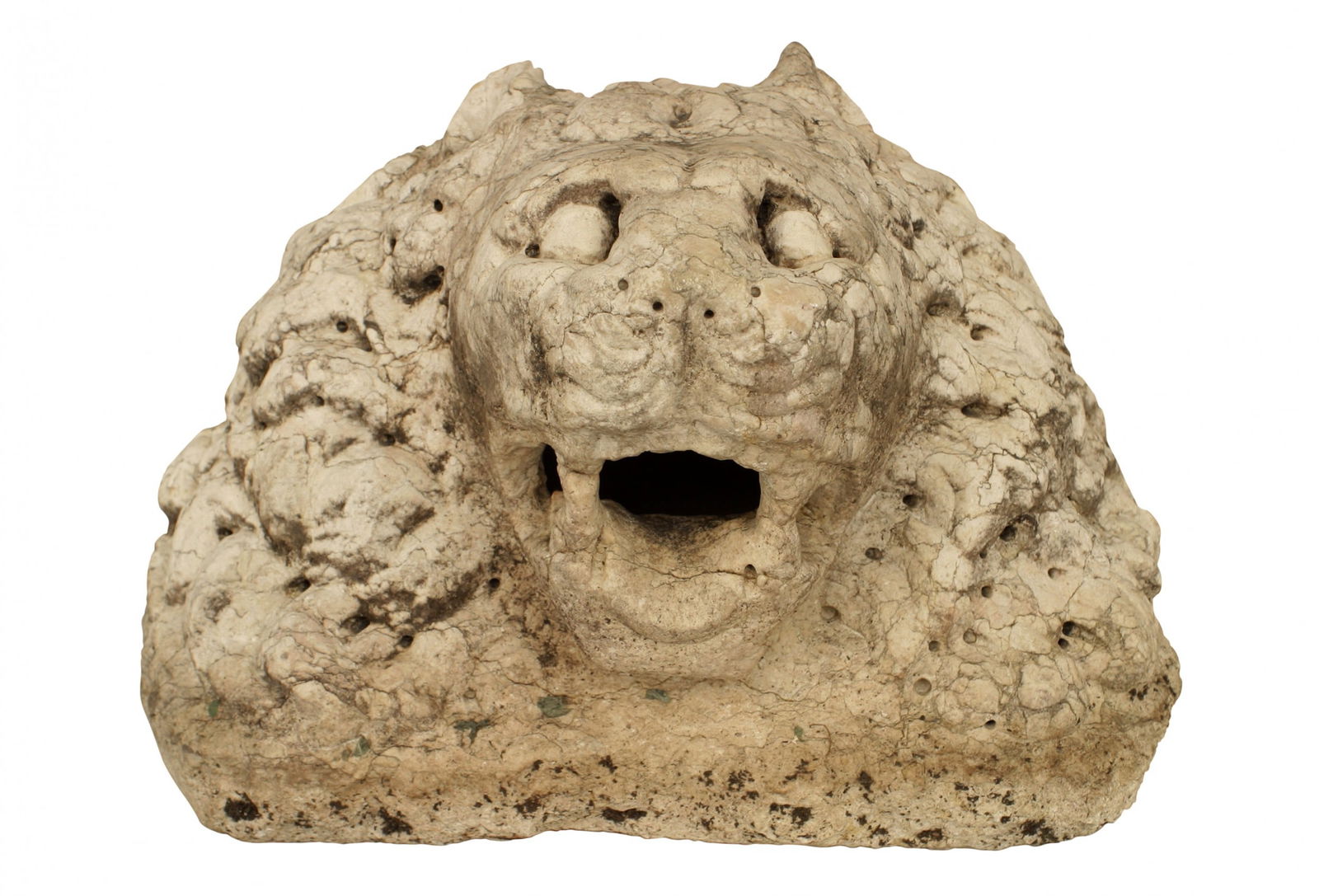 Antique Venetian White Marble Lion Head Fountain (1 of 5)