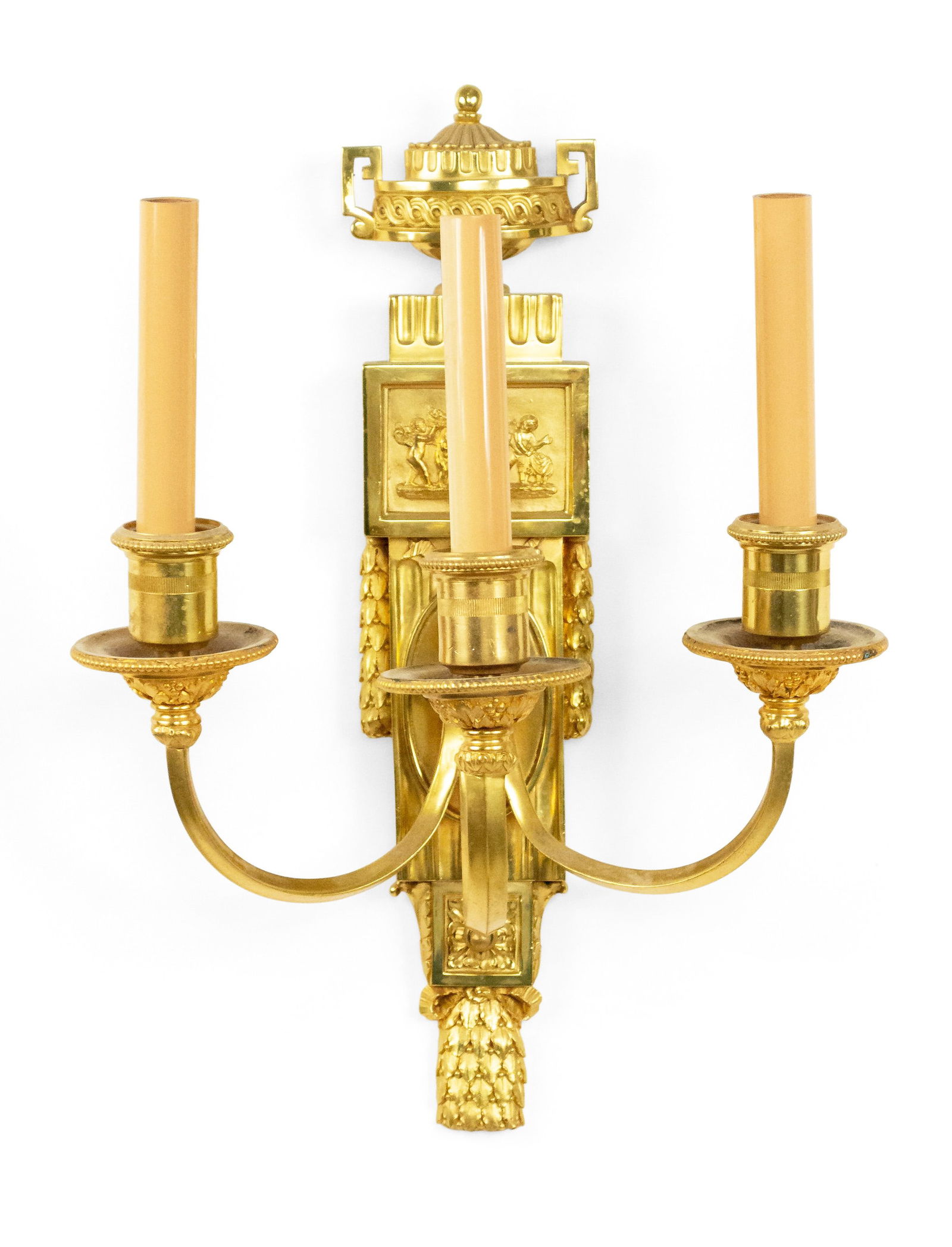 E.F. Caldwell Gilt Bronze Three-Arm Wall Sconce (1 of 11)