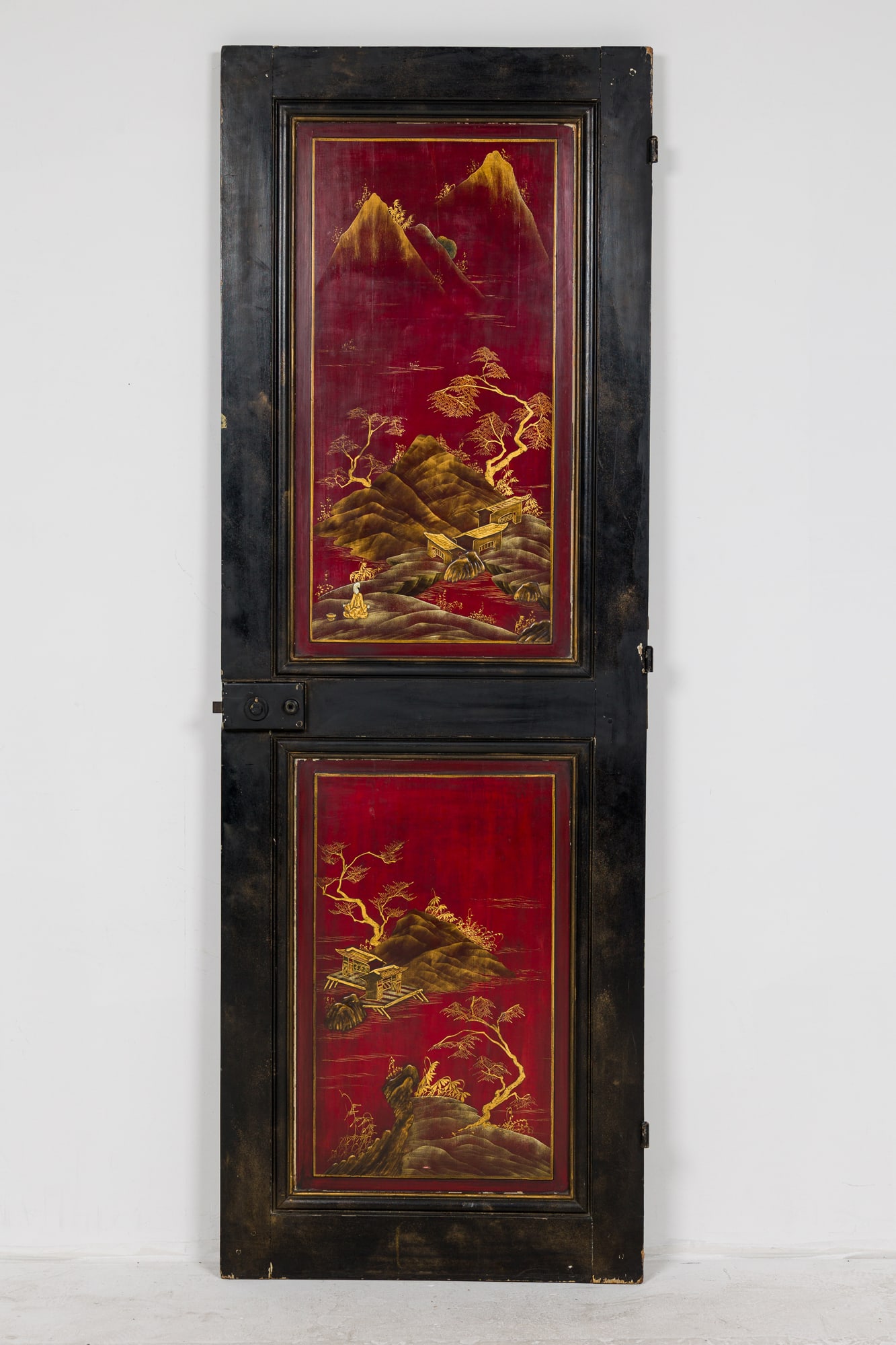 Regency Style Red and Black Japanned Door (1 of 12)