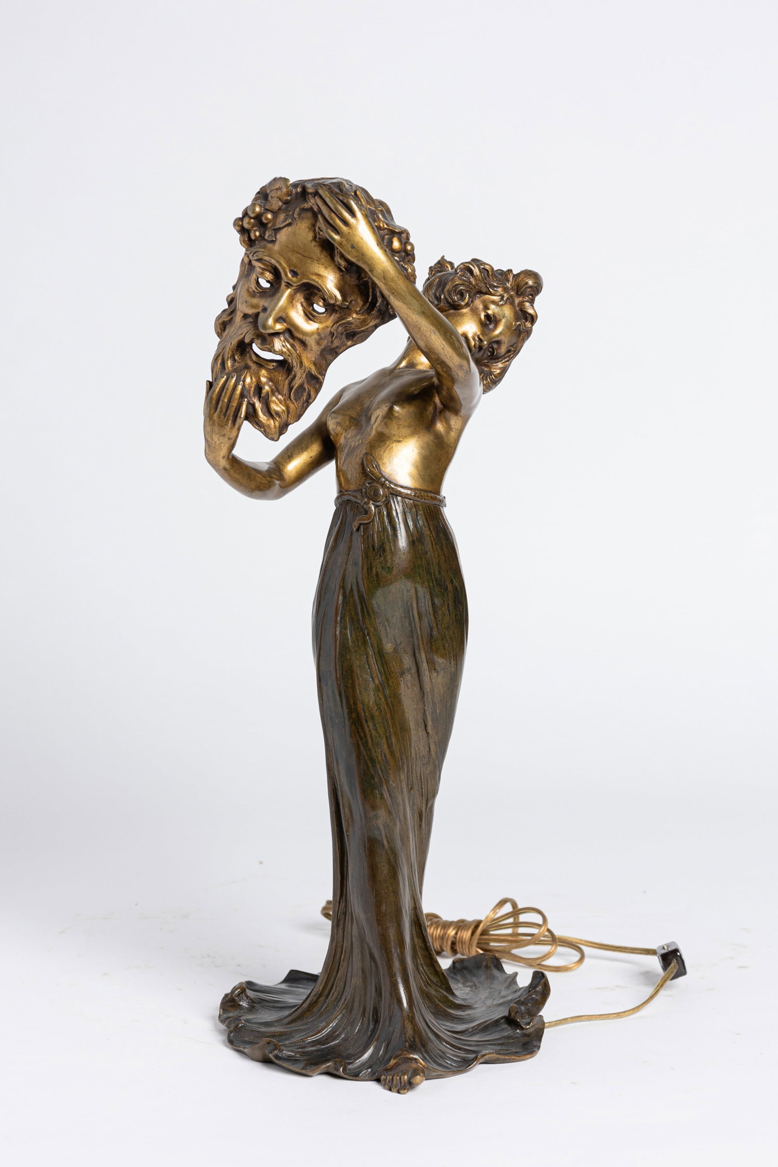 After George Flamand  Art Nouveau Bronze Lamp (1 of 5)