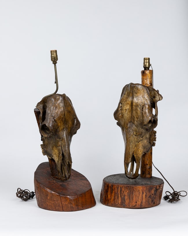 Thomas Molesworth (attrib) Pair Skull Table Lamps (1 of 16)