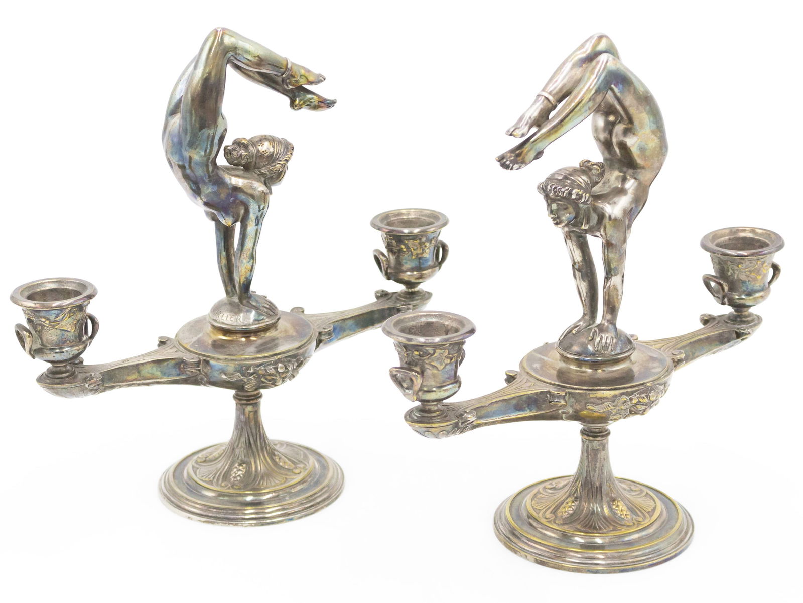 Pair E. Carlier French Art Deco Bronze Candelabra (1 of 9)