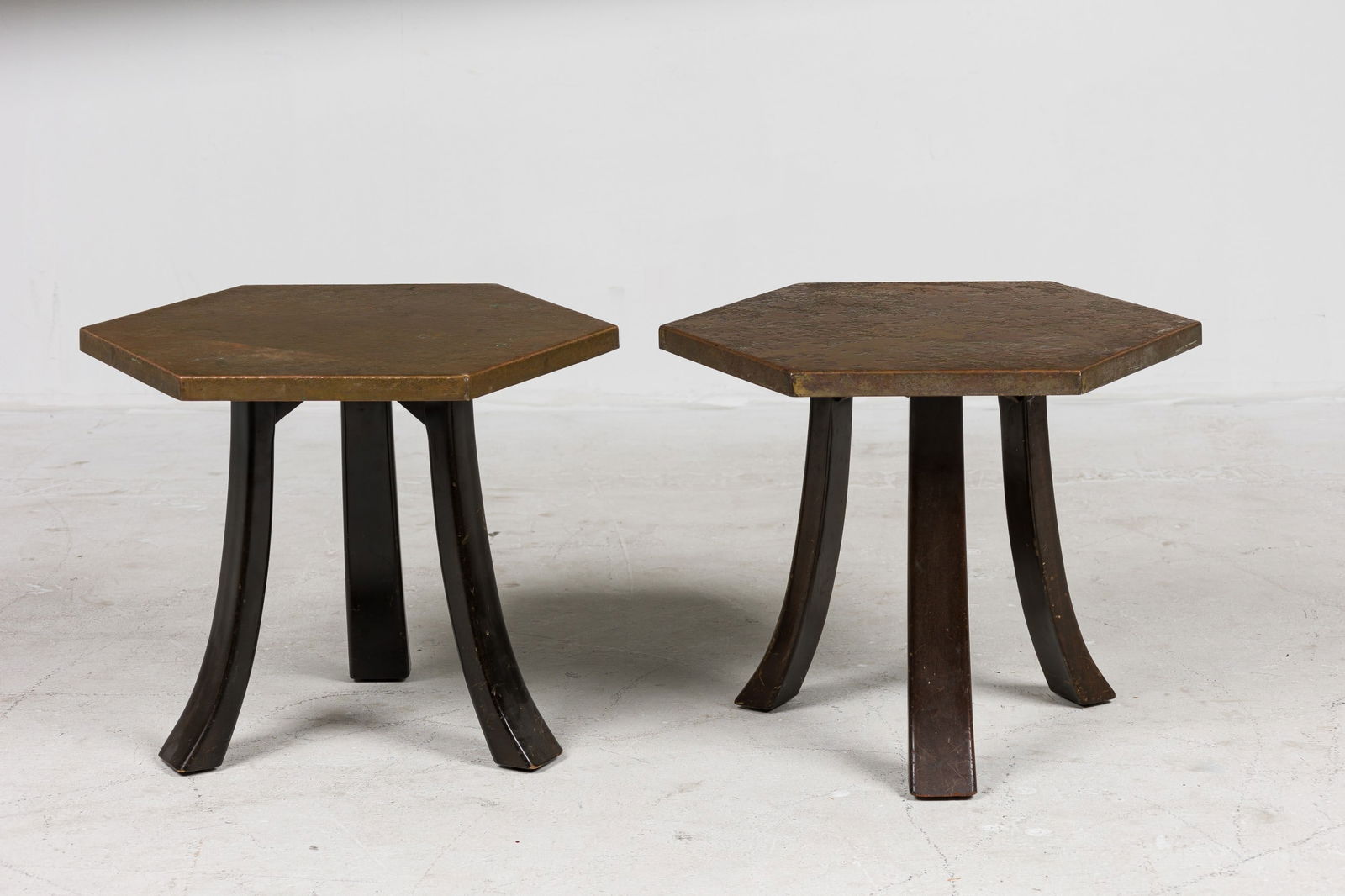 Pair Harvey Probber Bronze Clad Hexagonal Side Tables (1 of 10)