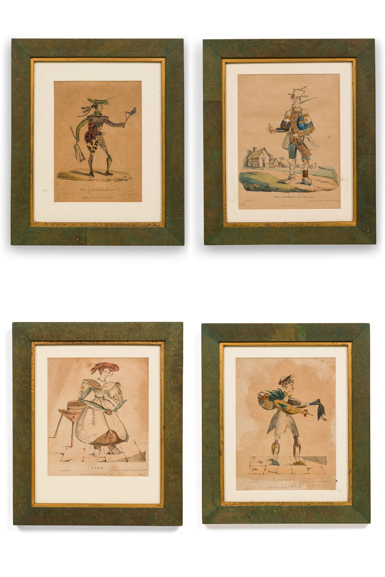 George Spratt, (4) Hand-Colored Engravings, 1830 (1 of 20)
