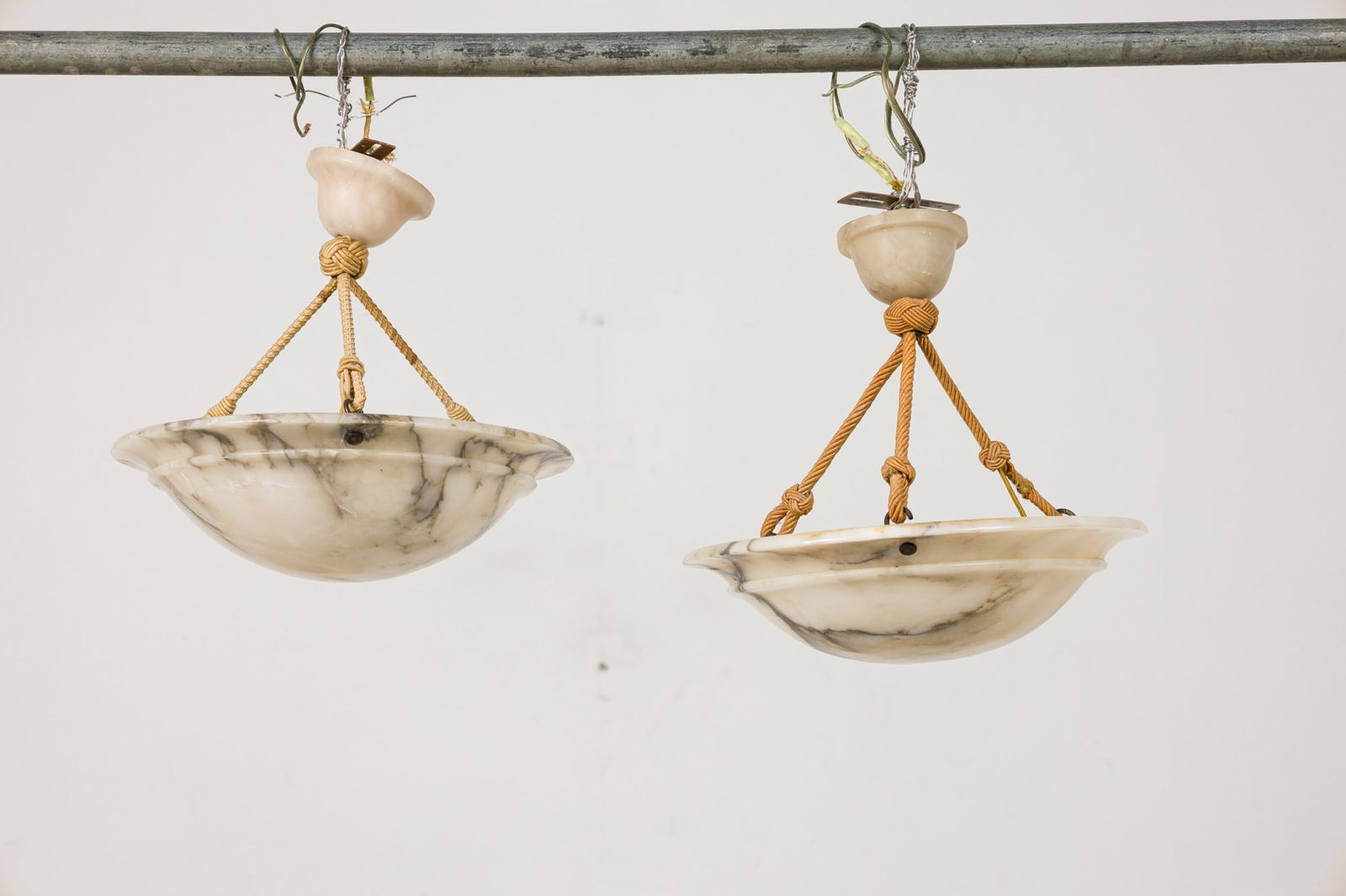 Pair French Art Deco Alabaster Plafonniers (1 of 9)