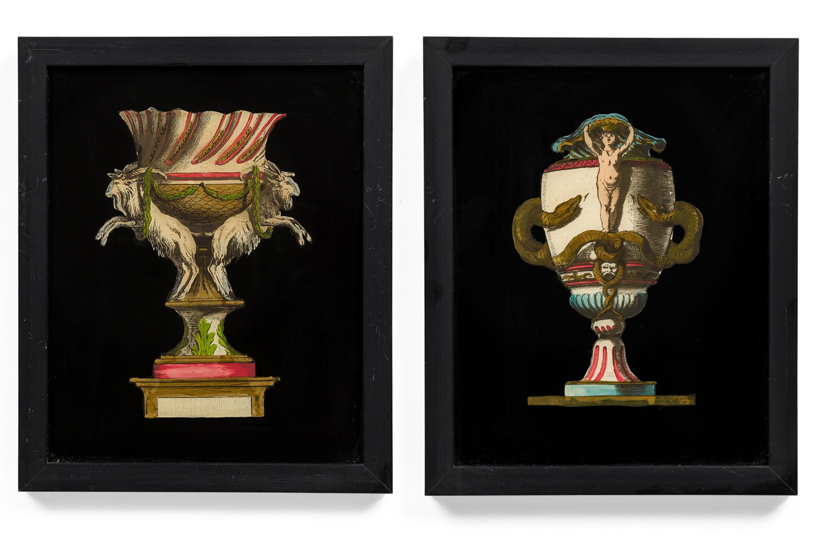 Pair neoclassical eglomise panels (1 of 15)