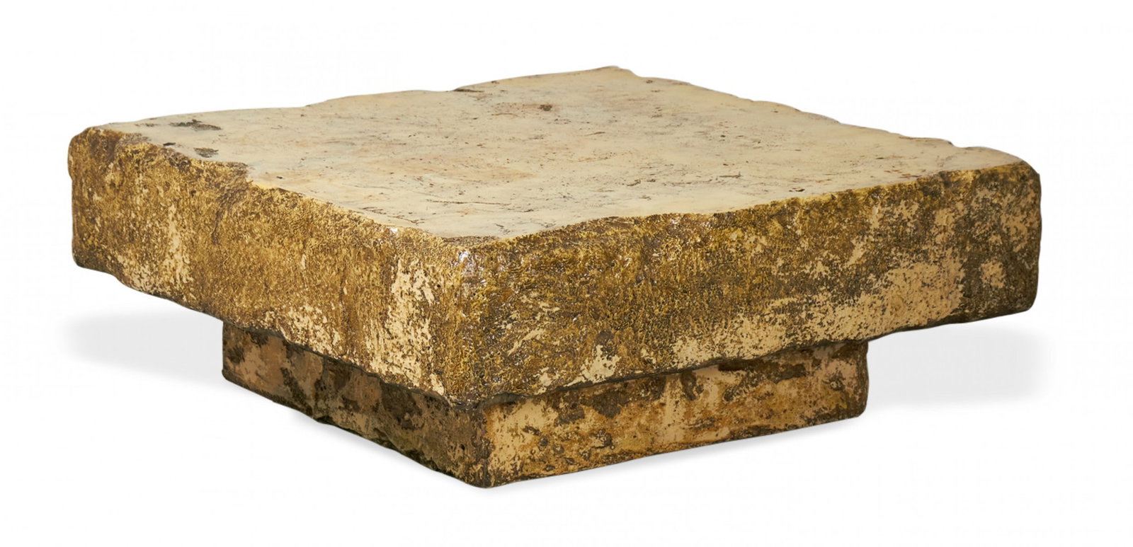 Silas Seandel Faux Chiseled Stone Coffee Table (1 of 11)