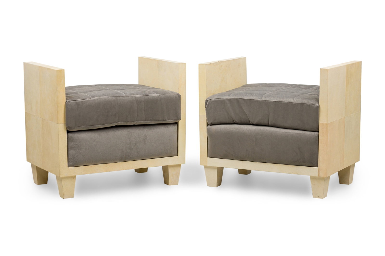 Samuel Marx style, pair parchment benches (1 of 11)