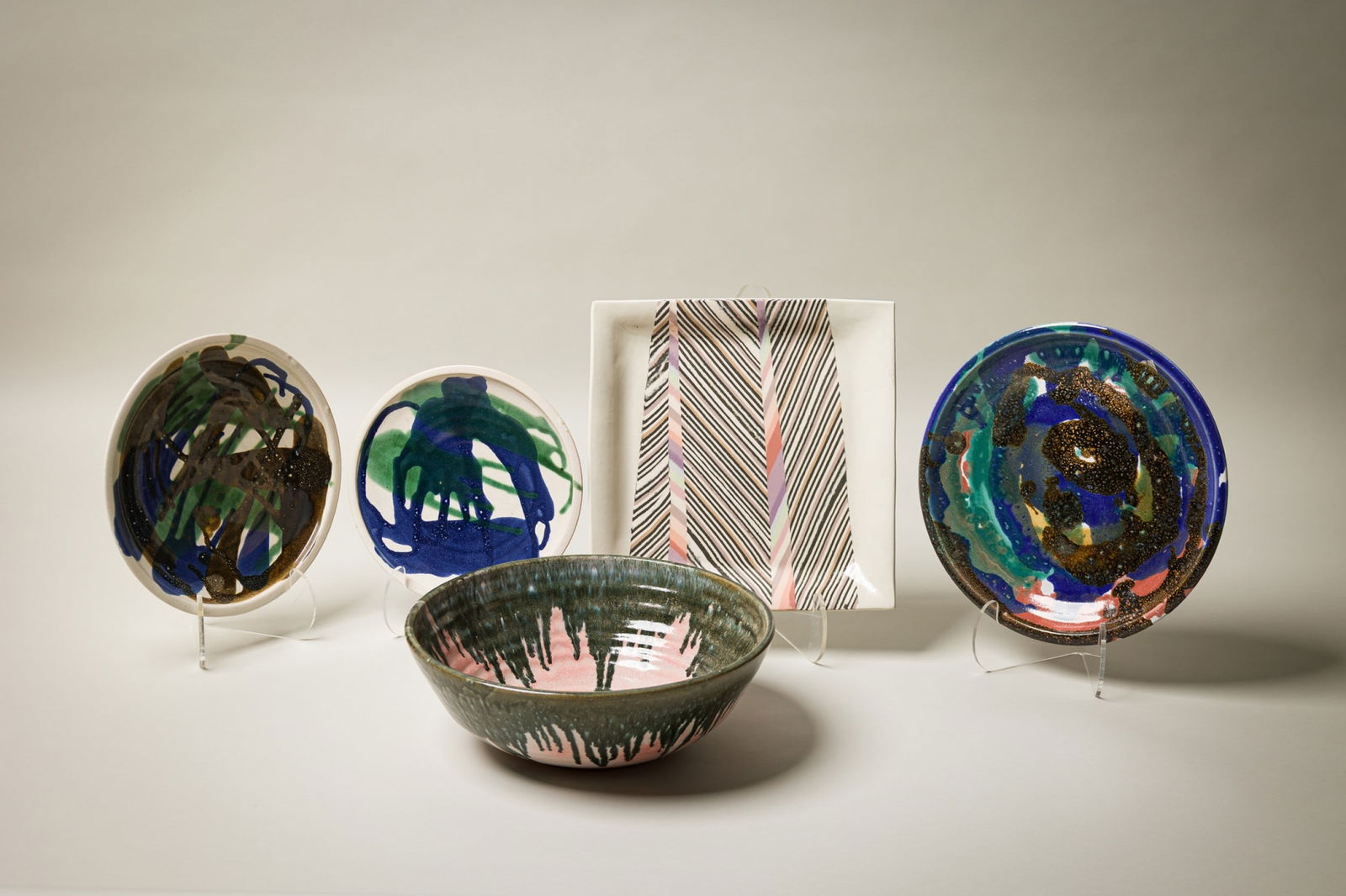 (5) Raku Style Pottery Tablewares (1 of 17)