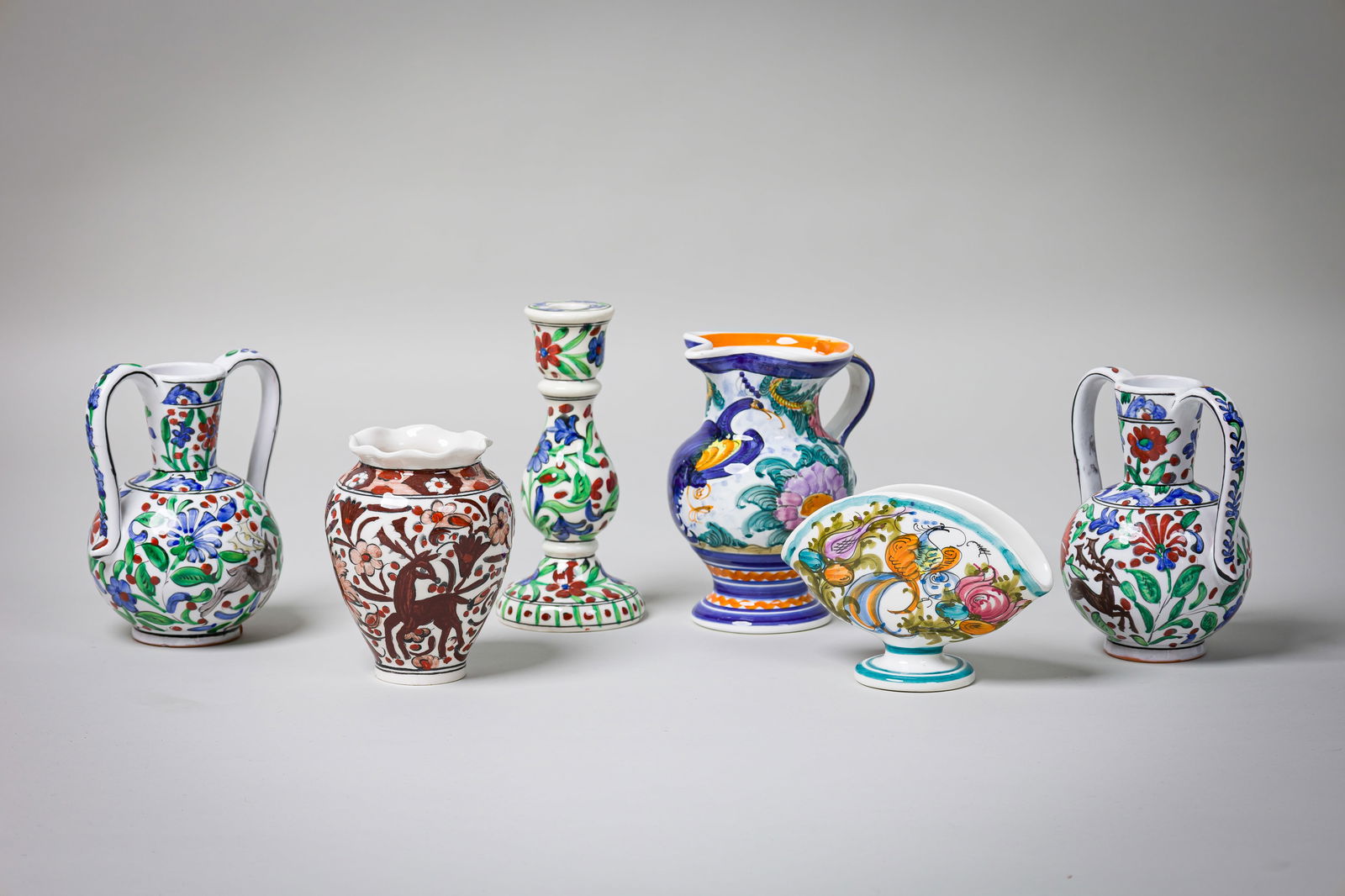 (6) Greek Majolica Vessels And Accessories (1 of 18)