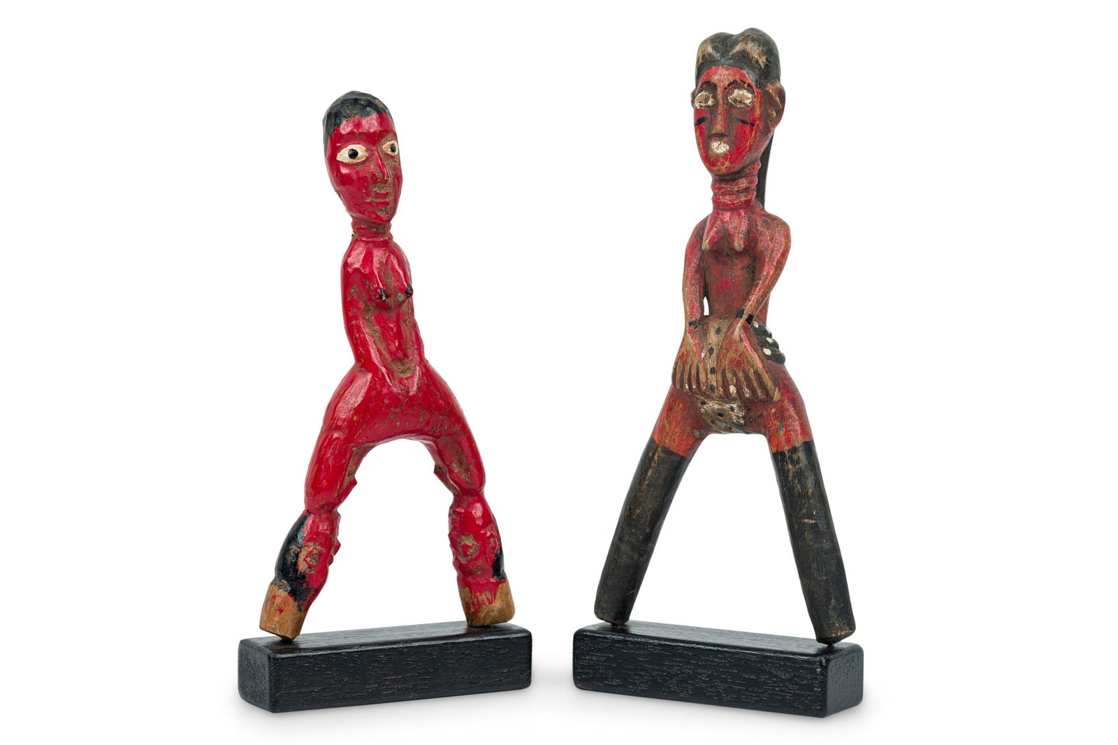(2) African Baule painted Potomowaka slingshots (1 of 11)