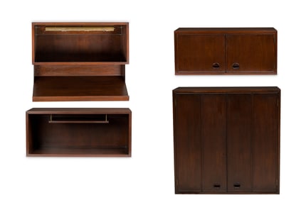 Edward Wormley for Dunbar, Mid-Century modular wall mount cabinet