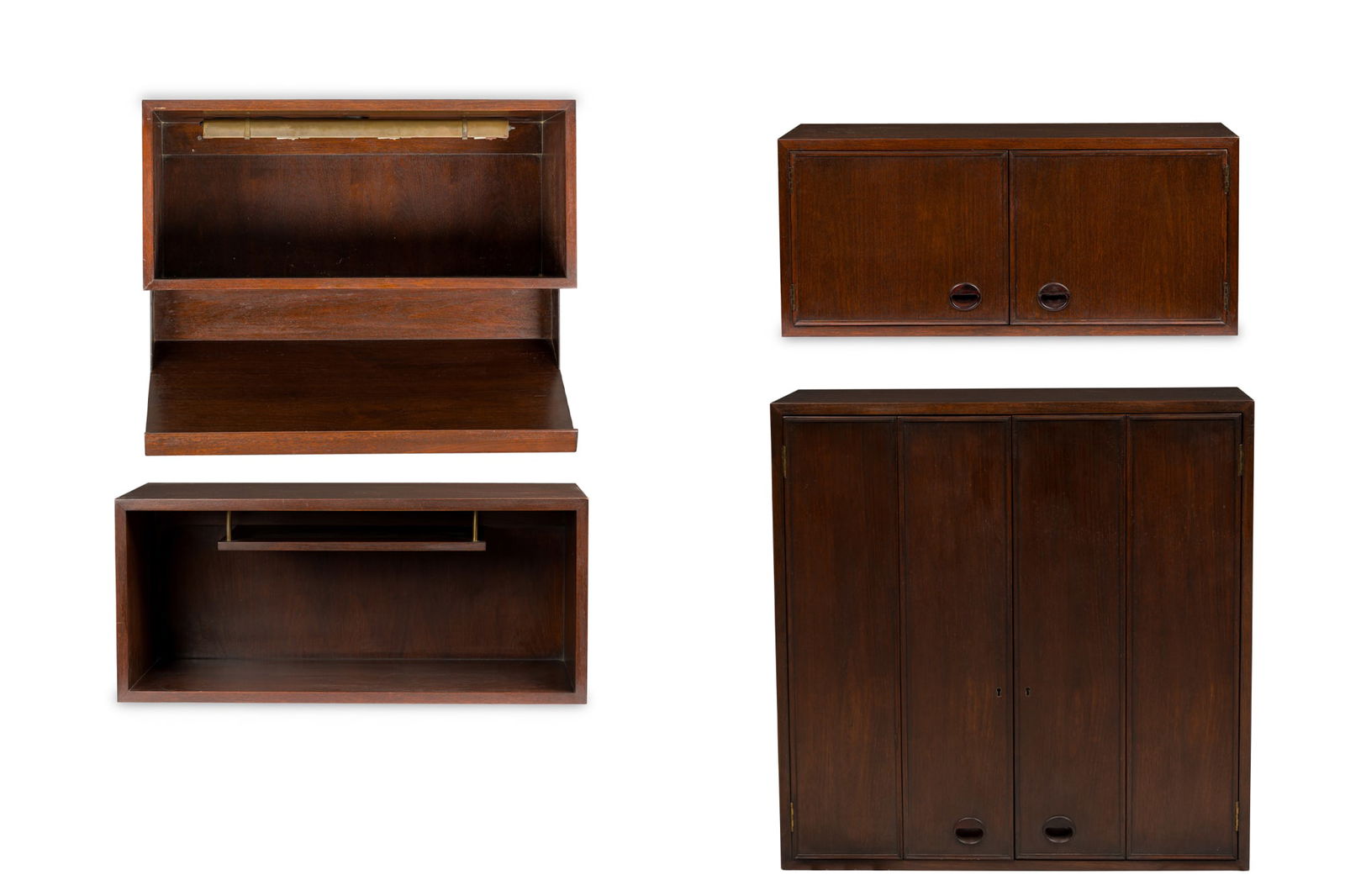 Edward Wormley for Dunbar, Mid-Century modular wall mount cabinet (1 of 13)
