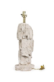 Mid-Century Plaster Scholar's Rock Table Lamp