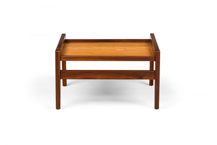 Jens Risom Mid-Century walnut ottoman