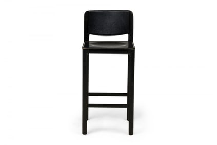 Meteo Grassi,  black leather Bar stool