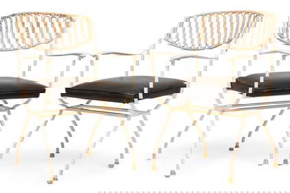 (4) John Salterini, Mid-Century vinyl rope design dining armchairs