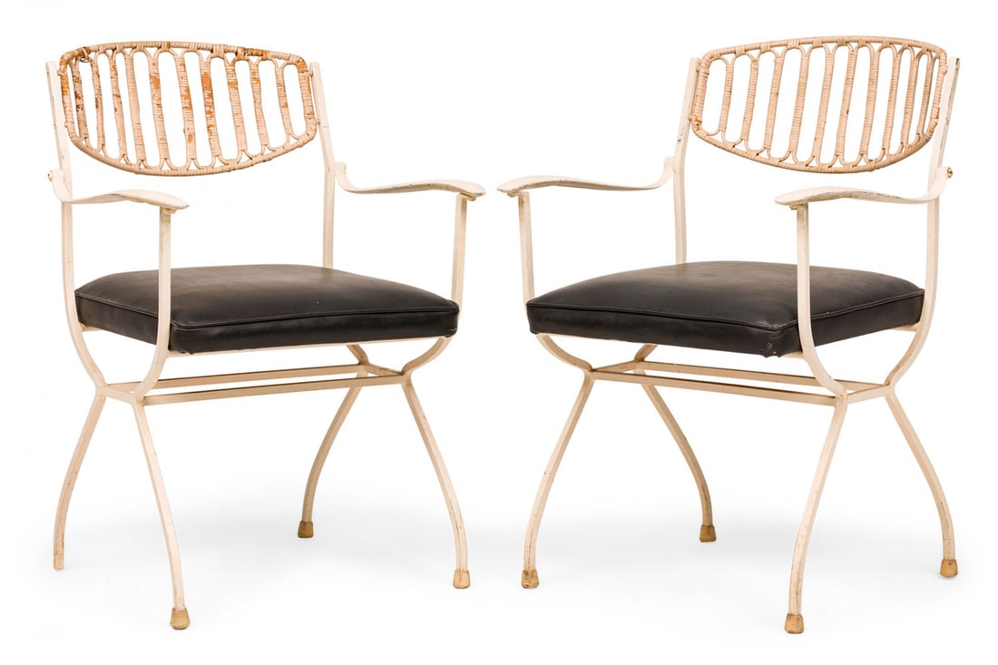 (4) John Salterini, Mid-Century vinyl rope design dining armchairs (1 of 11)