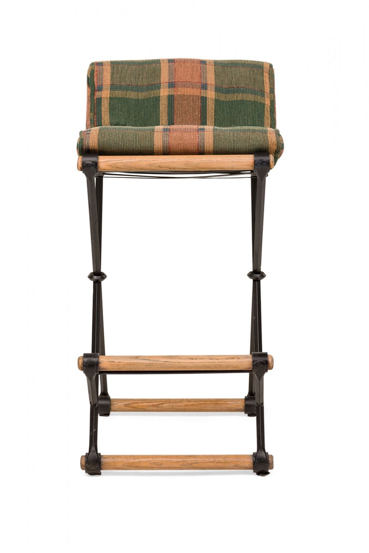 Cleo Baldon for Terra of California, Mid-Century x-frame iron barstool (1 of 12)