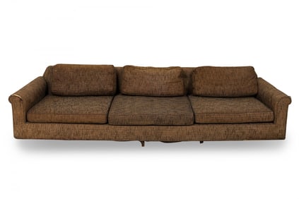 Edward Wormley, 'Big Texan' Oversized brown sofa