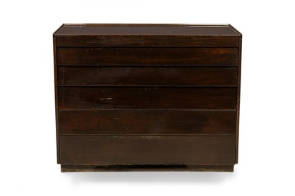 Edward Wormley for Dunbar, dark Walnut louver front 6-drawer commode / chest