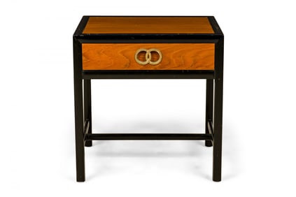 Michael Taylor for Baker Furniture Co., two tone nightstand / bedside table