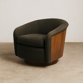 Milo Baughman, Rosewood horseshoe lounge / armchair