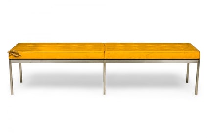 Florence Knoll, vinyl and chrome Museum bench