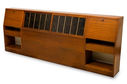 Harvey Probber, Mid-Century queen-size headboard with storage
