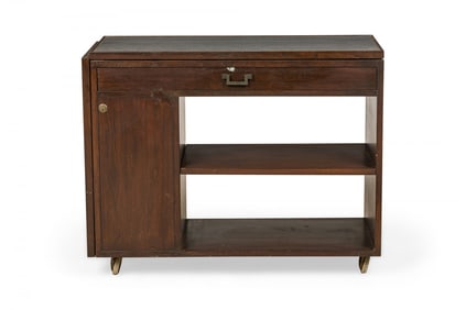 Edward J Wormley for Dunbar, slate top and Walnut serving trolley