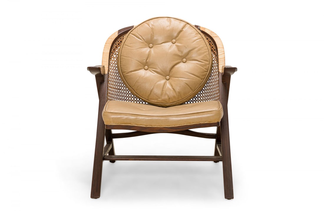 Edward Wormley for Dunbar, Walnut veneer "Janus" lounge armchair (1 of 11)