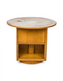 Edward J Wormley for Dunbar Furniture Co., rotating leather top Library table