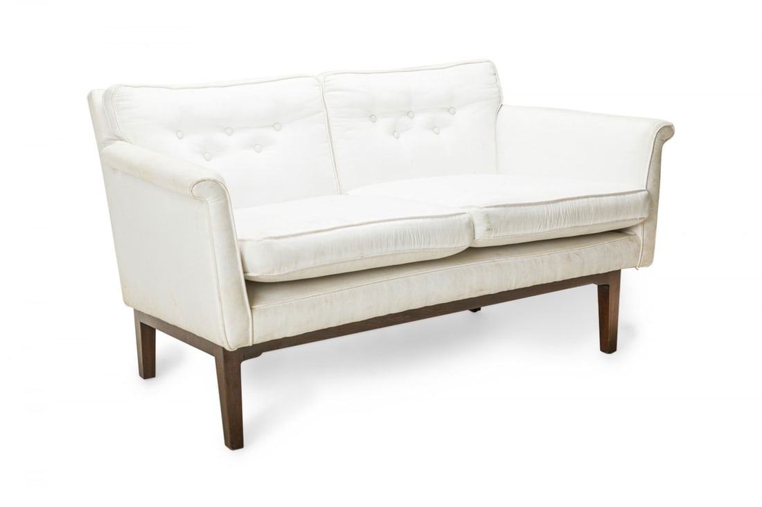 Edward Wormley for Dunbar Furniture Co., Mid-Century tufted Walnut Settee (1 of 7)