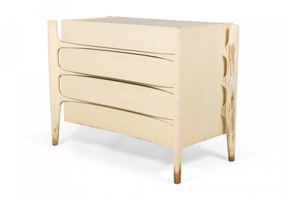 Edmond Spence attrib, Exoskeleton beige painted 4 drawer chest