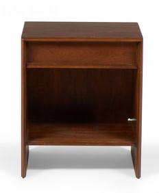 T.H. Robsjohn-Gibbings for Widdicomb, Walnut single top drawer nightstand