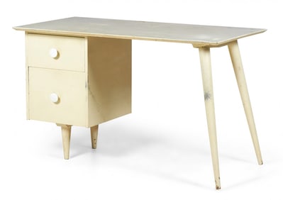 Paul McCobb, "model 1560" white wooden student desk