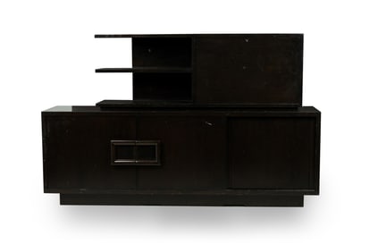 James Mont attrib, Mid-Century black lacquer sideboard
