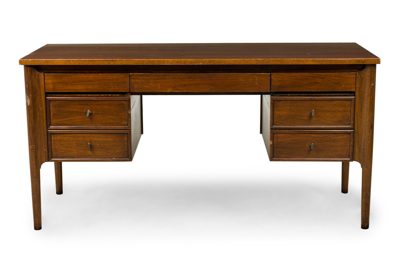 American Mid-Century Walnut Desk with 6 Draws (1 of 12)