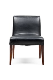 American Conetemporary Sabored Leg Black Slipper Chair