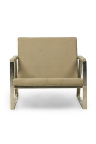 Milo Baughman, flat Chrome bar lounge armchair